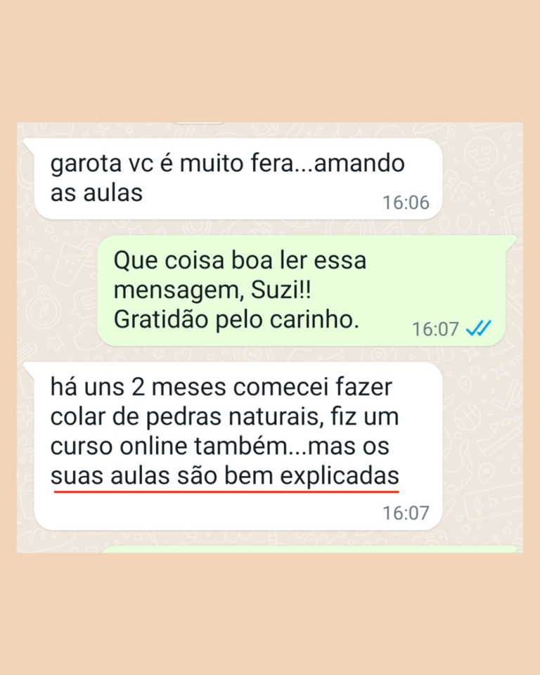 Depoimentos sobre os bônus do curso Faça Colares Sofisticados (4)-min